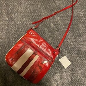 Red leather purse/side bag